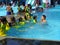 Kediri, East Java, Indonesia - November 1st, 2019 : The Teacher and the student of Senior High School Student practise swimming in