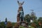 Kediri-Syu PETA monument in Kediri. The statue holding sword and keris Javanese weapon