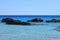 Kedrodasos beach private paradise blue lagoon free camping area rocky coast with crystal waters and corals covid-19 season prints