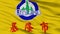 Keelung City Flag, Taiwan, Closeup View