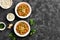 Keema curry in bowls