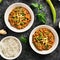 Keema curry in bowls