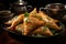 Keema Samosa - Crispy pastry pockets filled with a spiced minced meat mixture. AI Generated