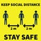 keep 2 meter social distance for safety during Coronavirus or COVID 19 Pandemic, Can use in Shopping malls, resturant, office