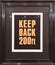 Keep Back 200ft, Banksy 1999