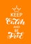 Keep Calm and Be Free brush lettering. Vector stock illustration for card