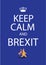 Keep calm and Brexit EU star walking away carrying UK flag.