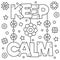 Keep calm. Coloring page. Vector illustration.