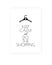 Keep calm and do the shopping, vector. Scandinavian minimalist art design. Wording design on Clothes hanger, lettering