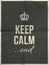 Keep calm end quote on folded in four paper texture