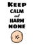 Keep calm and harm none. Wiccan poster design with magic cut in half apple with pentagram seeds