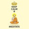 Keep Calm and Meditate Vector Art Gold Crown