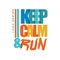 Keep calm, run logo design, inspirational and motivational slogan for running poster, card, decoration banner, print