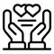 Keep care affection icon, outline style