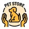 Keep care dog store logo, outline style