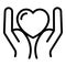 Keep care heart icon, outline style