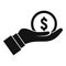 Keep care money transfer icon, simple style