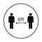 Keep distance. 6 ft, circle. Coronavirus COVID-19 prevention. Editable vector illustration