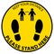 Keep distance,please stand here,icon, notice or clip art