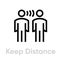 Keep Distance Protection measures icon. Editable line vector.