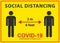 Keep distance sign icon. Coronavirus pandemic protective equipment. Stop covid19. Keep the 2 m / 6 feet distance. Vector illustrat