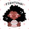 Keep fighting with black girl illustration and pattern