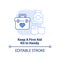 Keep first aid kit in handy light blue concept icon
