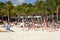 Keep fit exercise class on caribbean beach