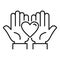 Keep friends love icon, outline style