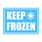 Keep frozen label. Storage in refrigerator and freezer. Keep frozen badges for product. Vector illustration. EPS 10.