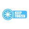 Keep frozen label. Storage in refrigerator and freezer. Keep frozen badges for product. Vector illustration. EPS 10.