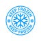 Keep frozen vector logo illustration. Frozen product label badge pictogram. Winter frozen food symbol sticker packaging.