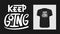 Keep going quote. Hand drawn Tee print design, social media photo overlay, poster, motivational phrases.