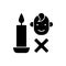 Keep kids away from candles black glyph manual label icon