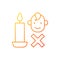 Keep kids away from candles gradient linear vector manual label icon
