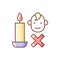 Keep kids away from candles RGB color manual label icon