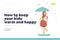 Keep kids warm and happy concept of landing page with girl walking under umbrella in rainy weather