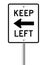 Keep left traffic sign