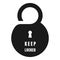 Keep locked door tag icon, simple style