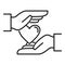 Keep love care icon, outline style