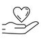 Keep love heart icon, outline style