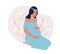 Keep mental wellbeing during pregnancy 2D vector isolated spot illustration