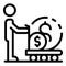 Keep money cart icon, outline style