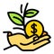 Keep money plant icon, outline style