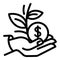 Keep money plant icon, outline style