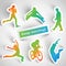 `Keep moving!` sports stickers