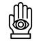 Keep open eye icon outline vector. Mind health