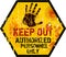 Keep out sign,