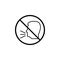 Keep quiet line icon, no speak prohibition sign