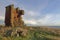 The Keep of the Red Castle looking east towards the North Sea at Lunan in Angus.